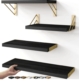 Floating Shelves for Bedroom Decor, Wall Shelves for Storage, Wall Mounted Rustic Wood Floating Shelf for Books,Corner Shelf for Bathroom,Kitchen